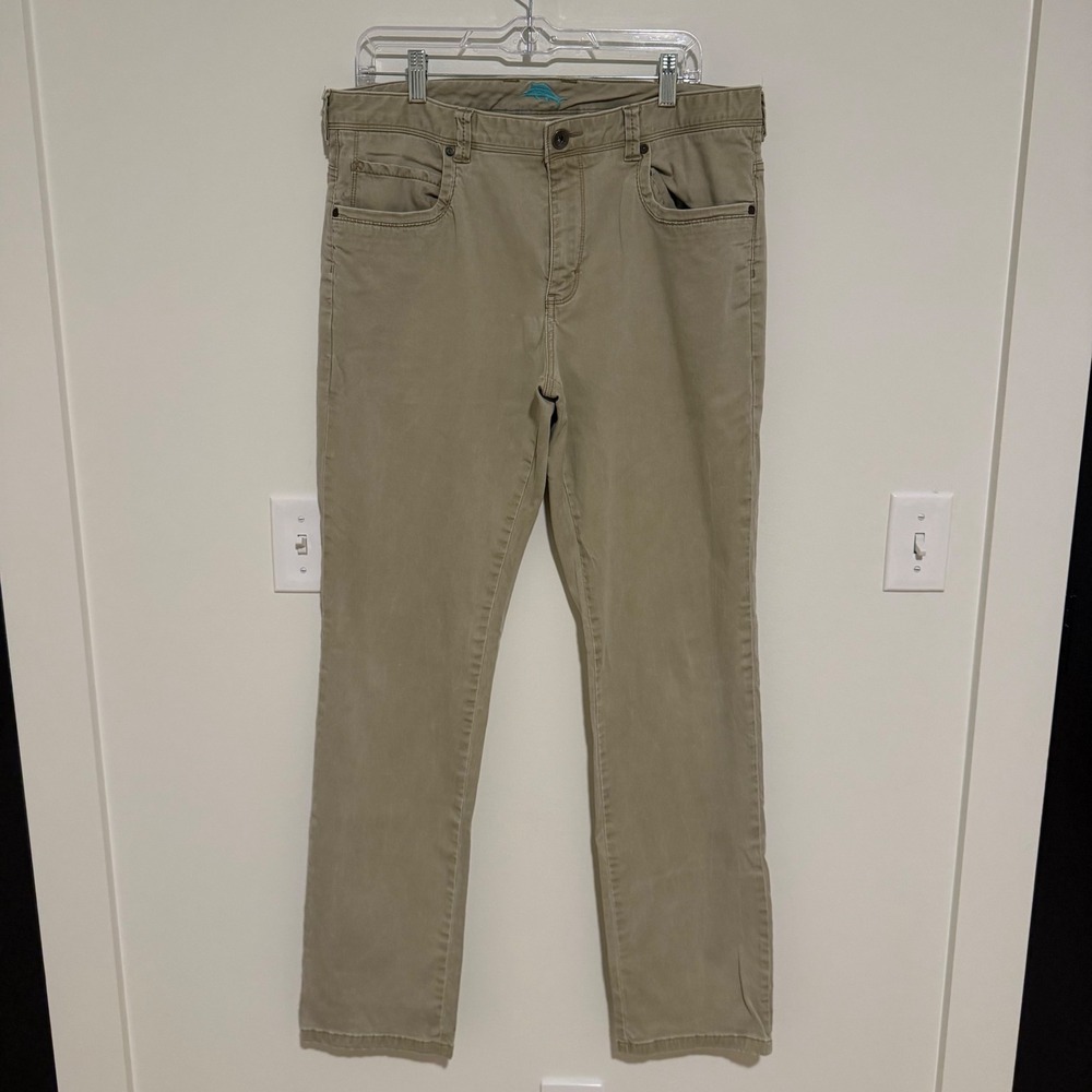 Tommy Bahama Boracay Chino Pants Mens 36x32 Khaki Tan Straight Leg Stretch